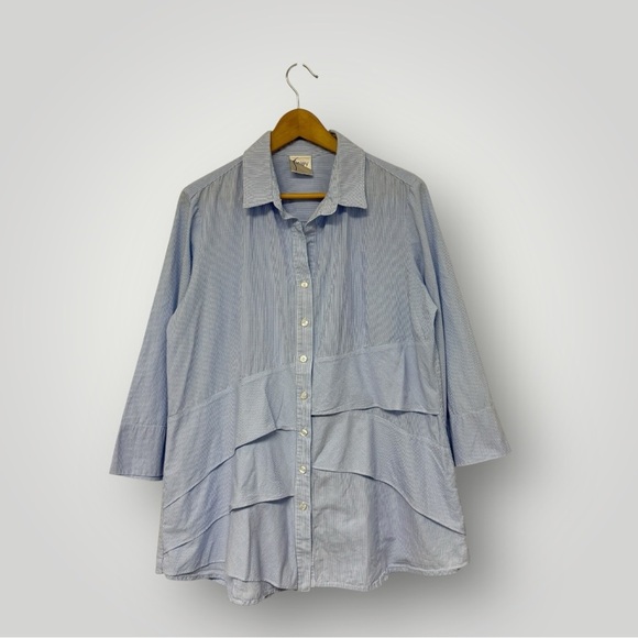 Finley Jenna Striped Tiered Ruffle Tunic Size XL - Picture 2 of 9